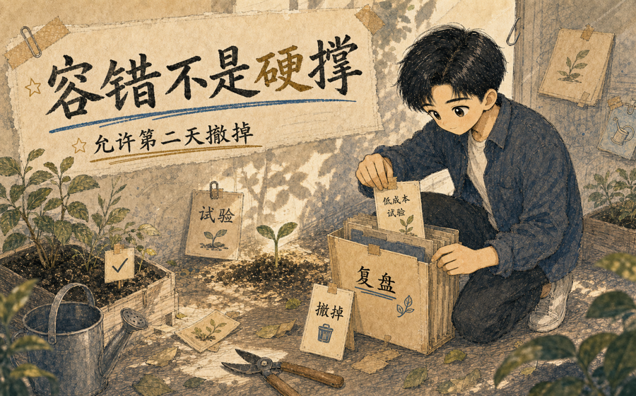 容错空间：允许低成本尝试、快速验证、第二天撤掉